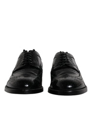 Dolce & Gabbana Black Leather Derby Wingtip Formal Shoes -   -  Dolce & Gabbana.