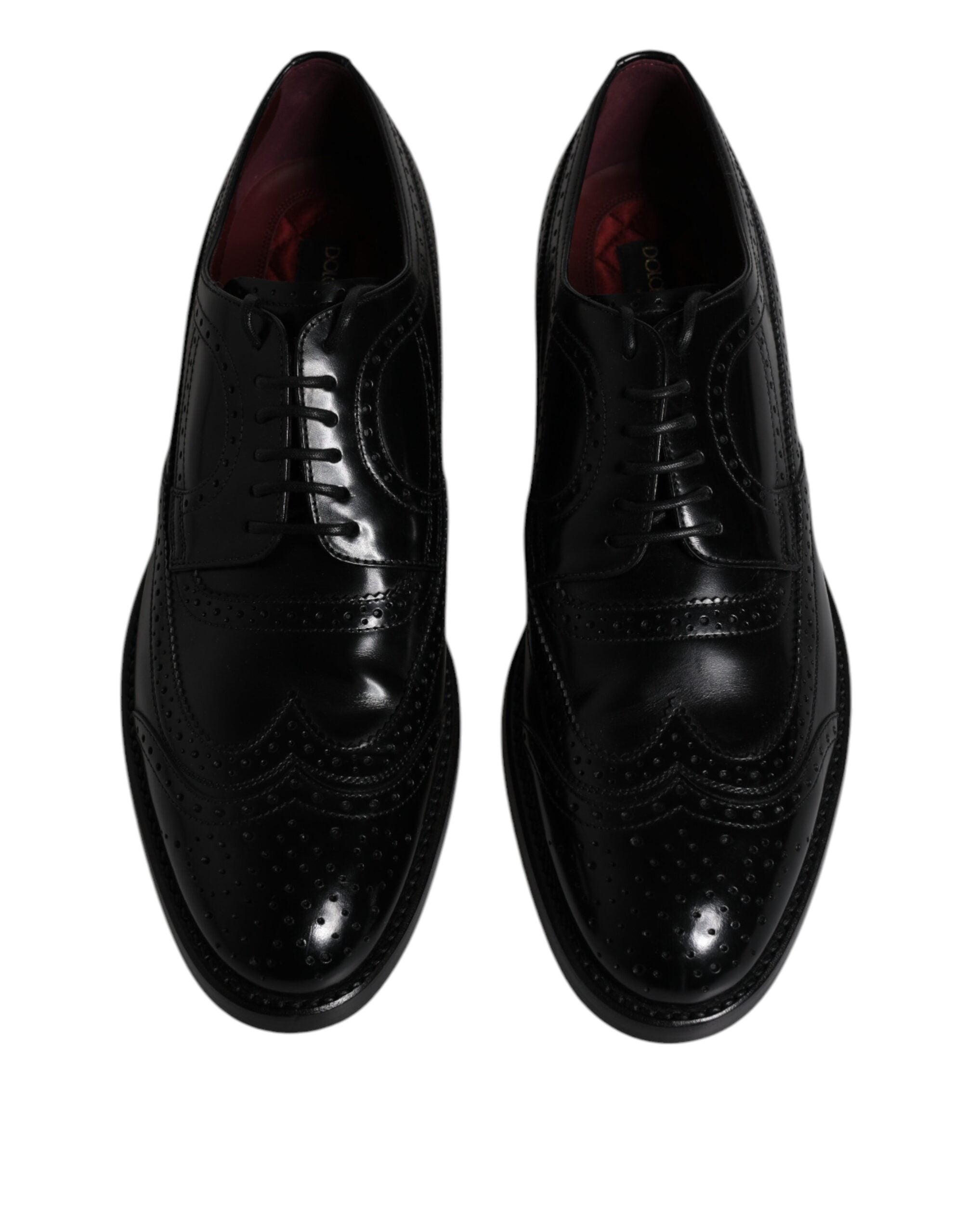 Dolce & Gabbana Black Leather Derby Wingtip Formal Shoes -   -  Dolce & Gabbana.