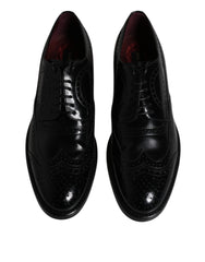 Dolce & Gabbana Black Leather Derby Wingtip Formal Shoes -   -  Dolce & Gabbana.