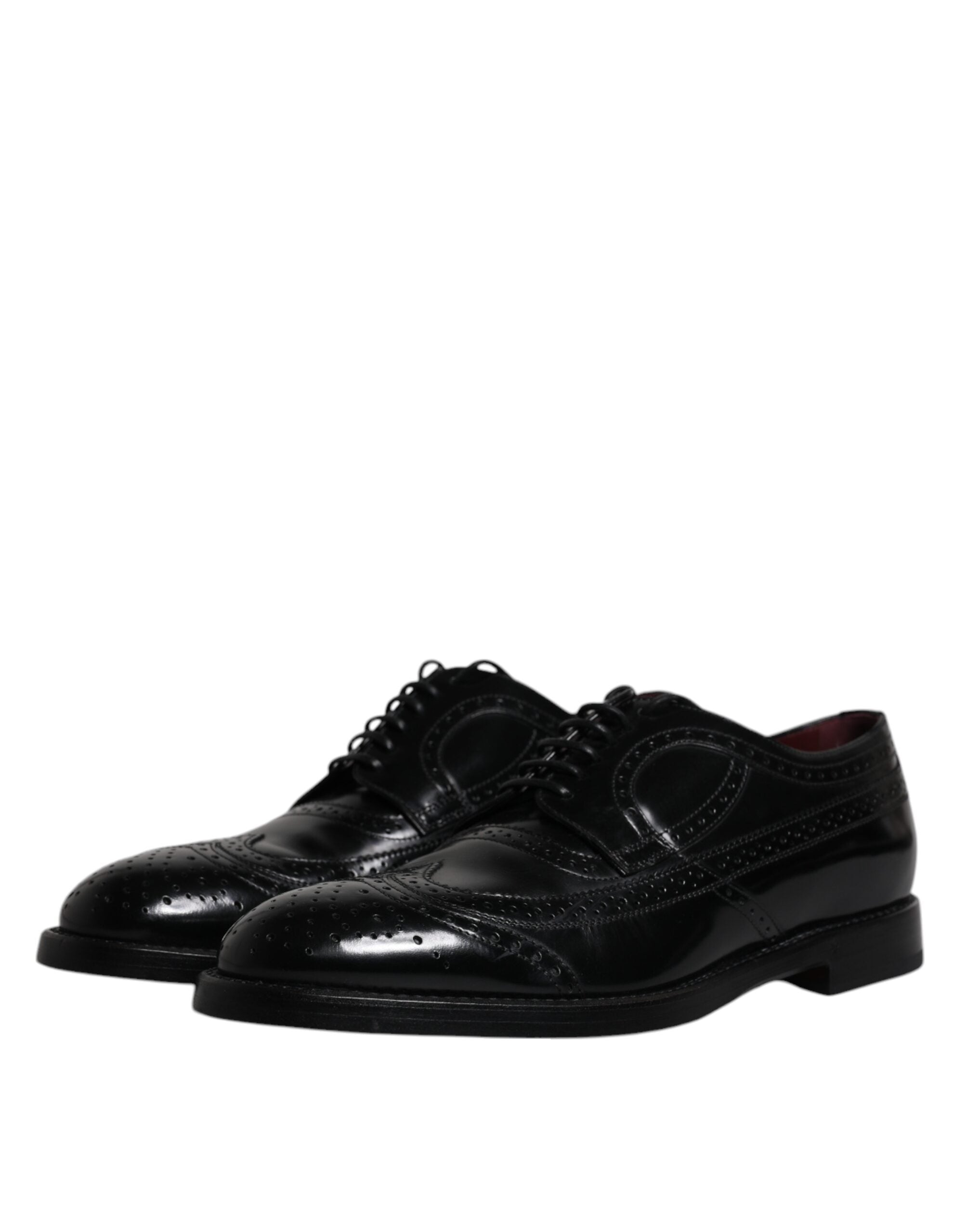 Dolce & Gabbana Black Leather Derby Wingtip Formal Shoes -   -  Dolce & Gabbana.