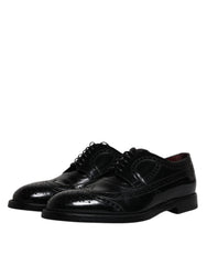Dolce & Gabbana Black Leather Derby Wingtip Formal Shoes -   -  Dolce & Gabbana.