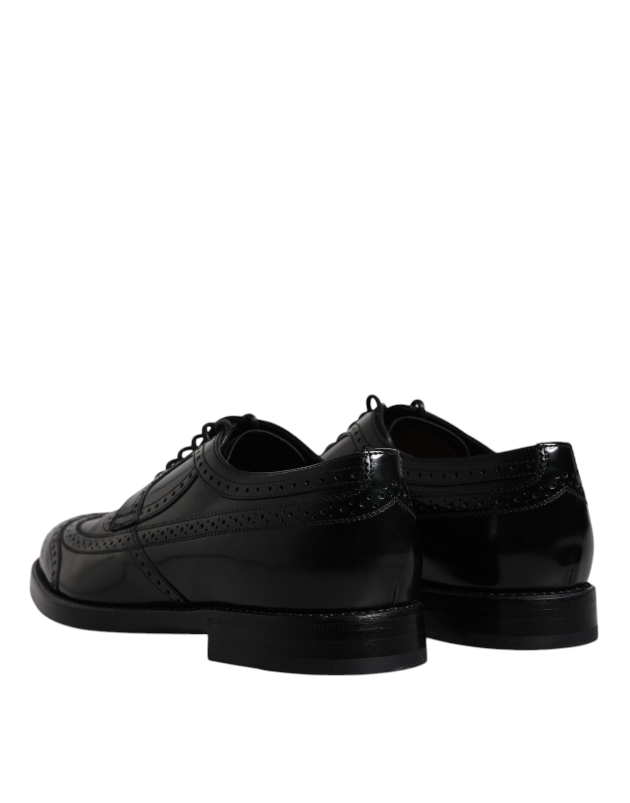 Dolce & Gabbana Black Leather Derby Wingtip Formal Shoes -   -  Dolce & Gabbana.