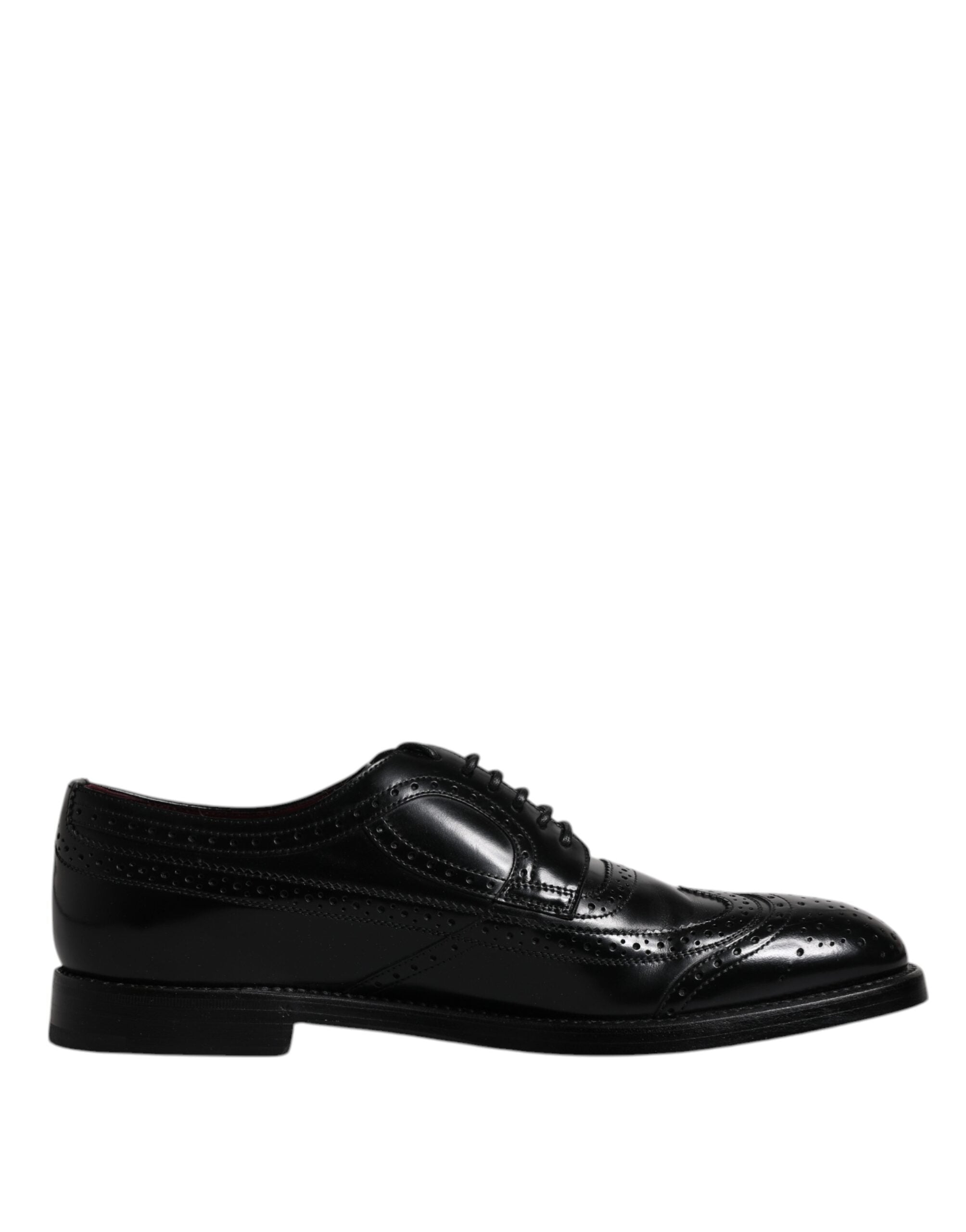 Dolce & Gabbana Black Leather Derby Wingtip Formal Shoes -   -  Dolce & Gabbana.