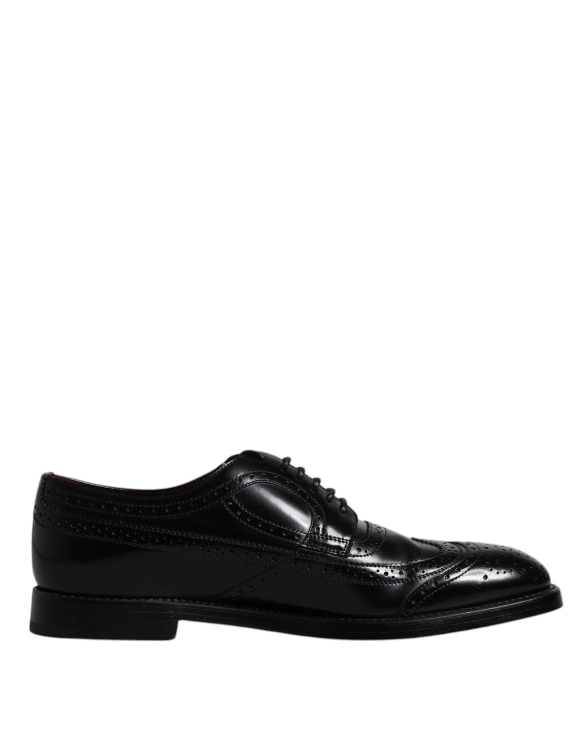 Dolce & Gabbana Black Leather Derby Wingtip Formal Shoes -   -  Dolce & Gabbana.