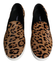 Dolce & Gabbana Brown Calfskin Fur Leopard Men Sneakers Shoes -   -  Dolce & Gabbana.