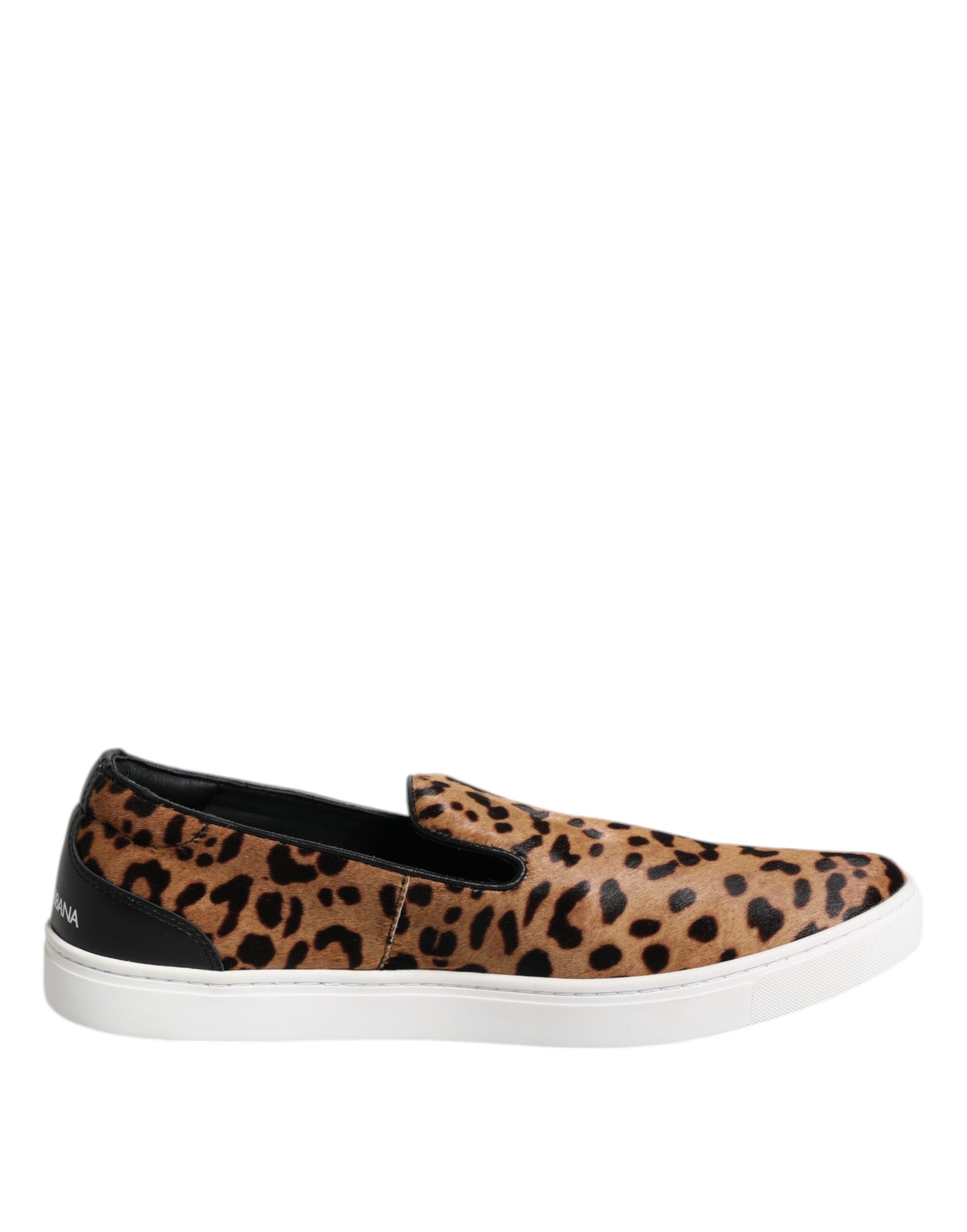Dolce & Gabbana Brown Calfskin Fur Leopard Men Sneakers Shoes -   -  Dolce & Gabbana.