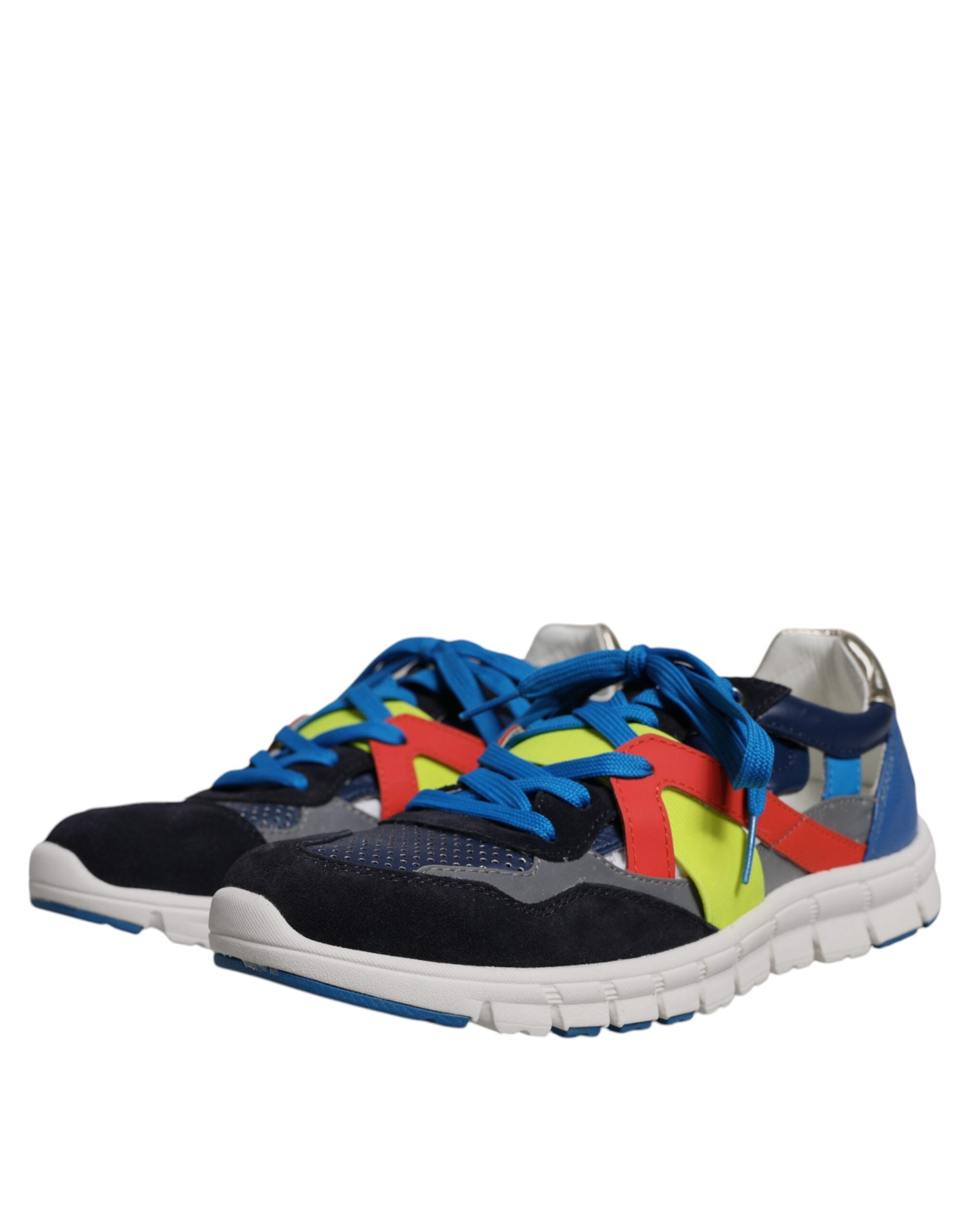 Dolce & Gabbana Multicolor Leather Suede Low Top Sneakers Shoes -   -  Dolce & Gabbana.