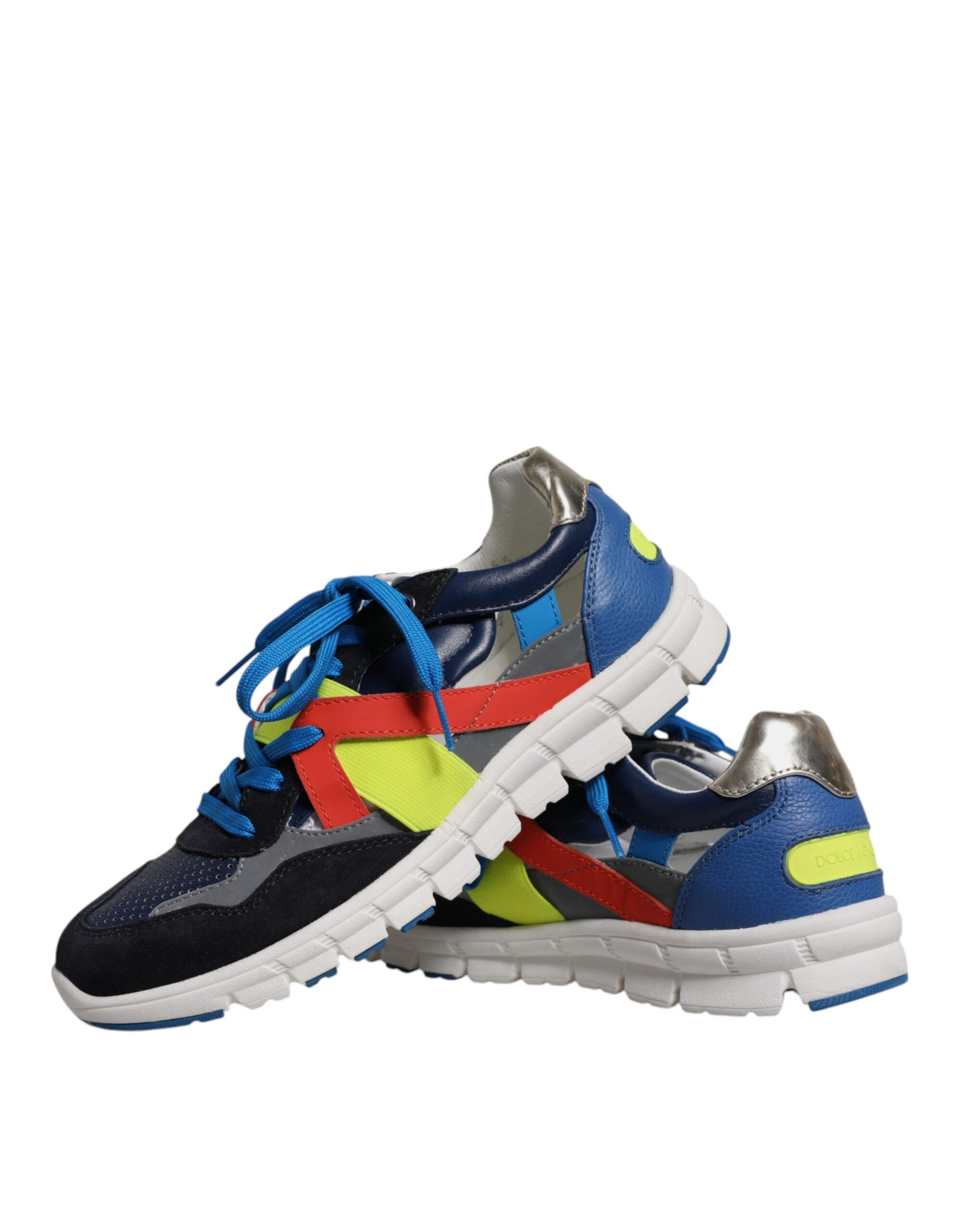 Dolce & Gabbana Multicolor Leather Suede Low Top Sneakers Shoes -   -  Dolce & Gabbana.