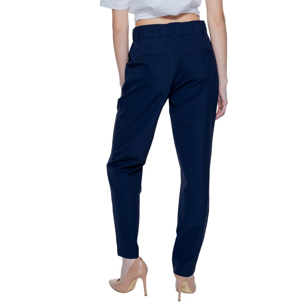 Street One - Sophisticated High-Rise Straight Leg Tailored Trousers - Blue