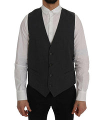 Dolce & Gabbana Gray STAFF Cotton Striped Vest -  Vests for Men Suits -  Dolce & Gabbana.