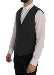 Dolce & Gabbana Gray STAFF Cotton Striped Vest -  Vests for Men Suits -  Dolce & Gabbana.