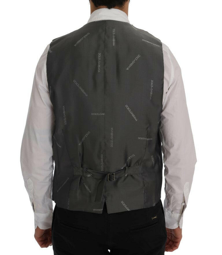Dolce & Gabbana Gray STAFF Cotton Striped Vest -  Vests for Men Suits -  Dolce & Gabbana.