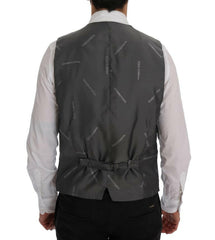 Dolce & Gabbana Gray STAFF Cotton Striped Vest -  Vests for Men Suits -  Dolce & Gabbana.