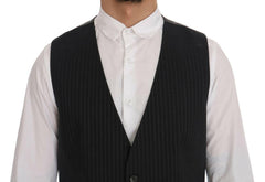 Dolce & Gabbana Gray STAFF Cotton Striped Vest -  Vests for Men Suits -  Dolce & Gabbana.