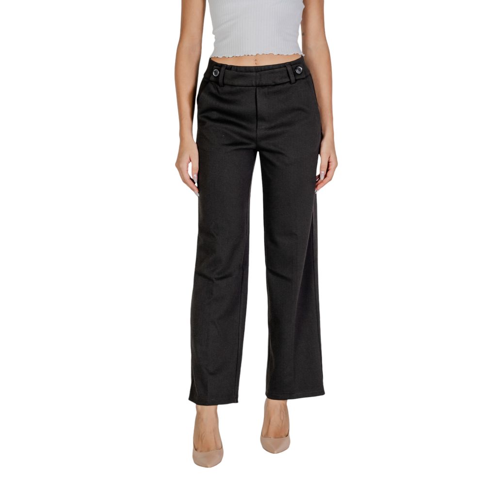 Street One - Polished Regular Fit Straight Leg Trousers - Black