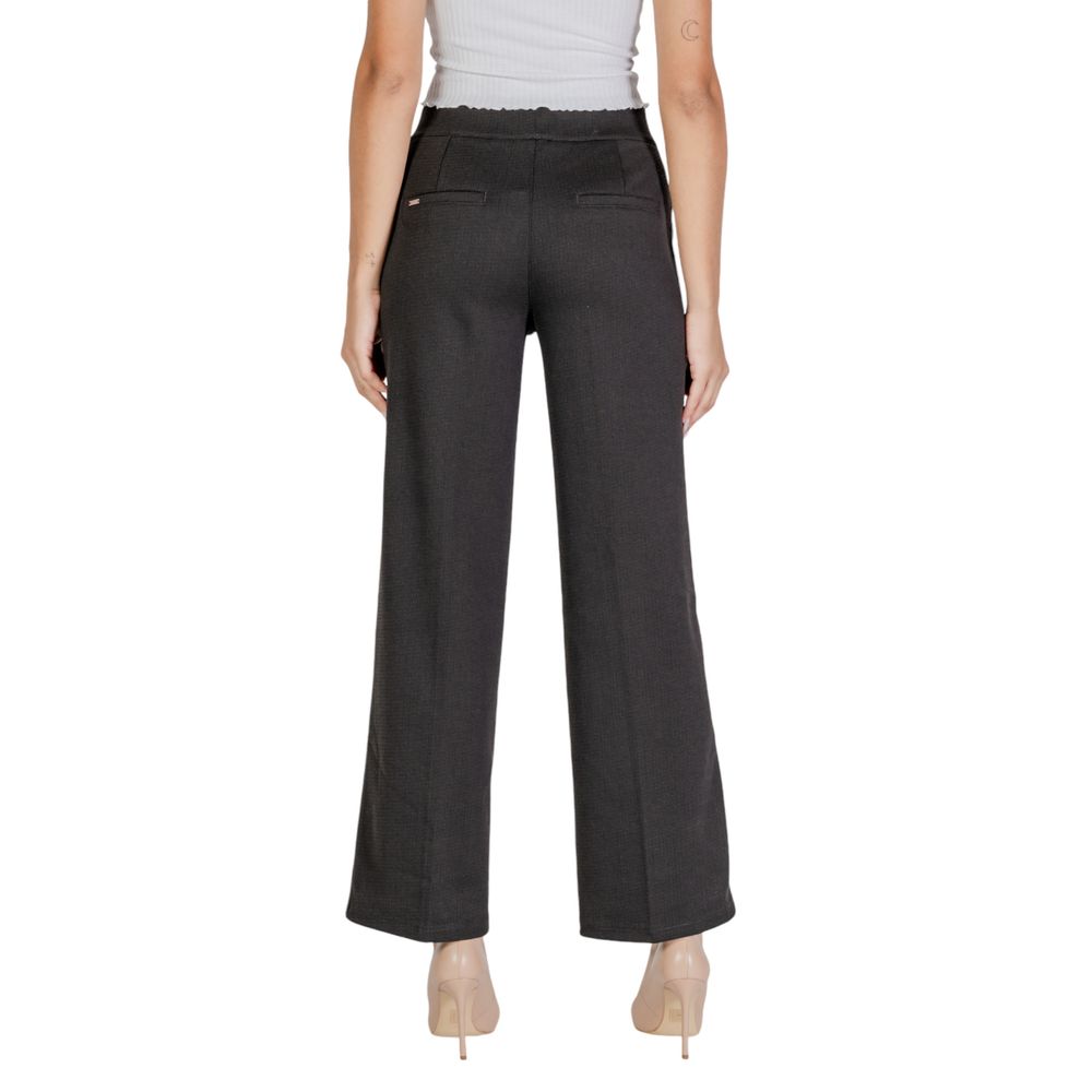 Street One - Polished Regular Fit Straight Leg Trousers - Black