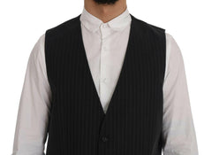Dolce & Gabbana Gray STAFF Cotton Striped Vest -  Vests for Men Suits -  Dolce & Gabbana.