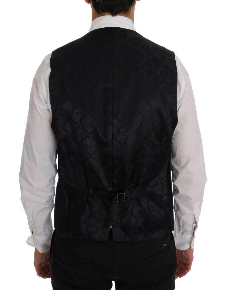Dolce & Gabbana Black STAFF Wool Striped Vest -  Vests for Men Suits -  Dolce & Gabbana.