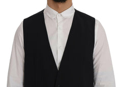 Dolce & Gabbana Black STAFF Wool Striped Vest -  Vests for Men Suits -  Dolce & Gabbana.