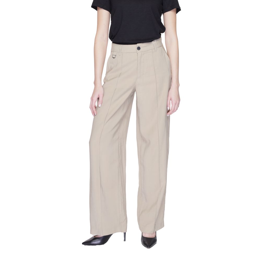 Only Beige Viscose Pant -   -  Only.
