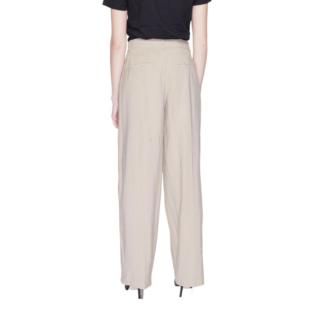 Only Beige Viscose Pant -   -  Only.