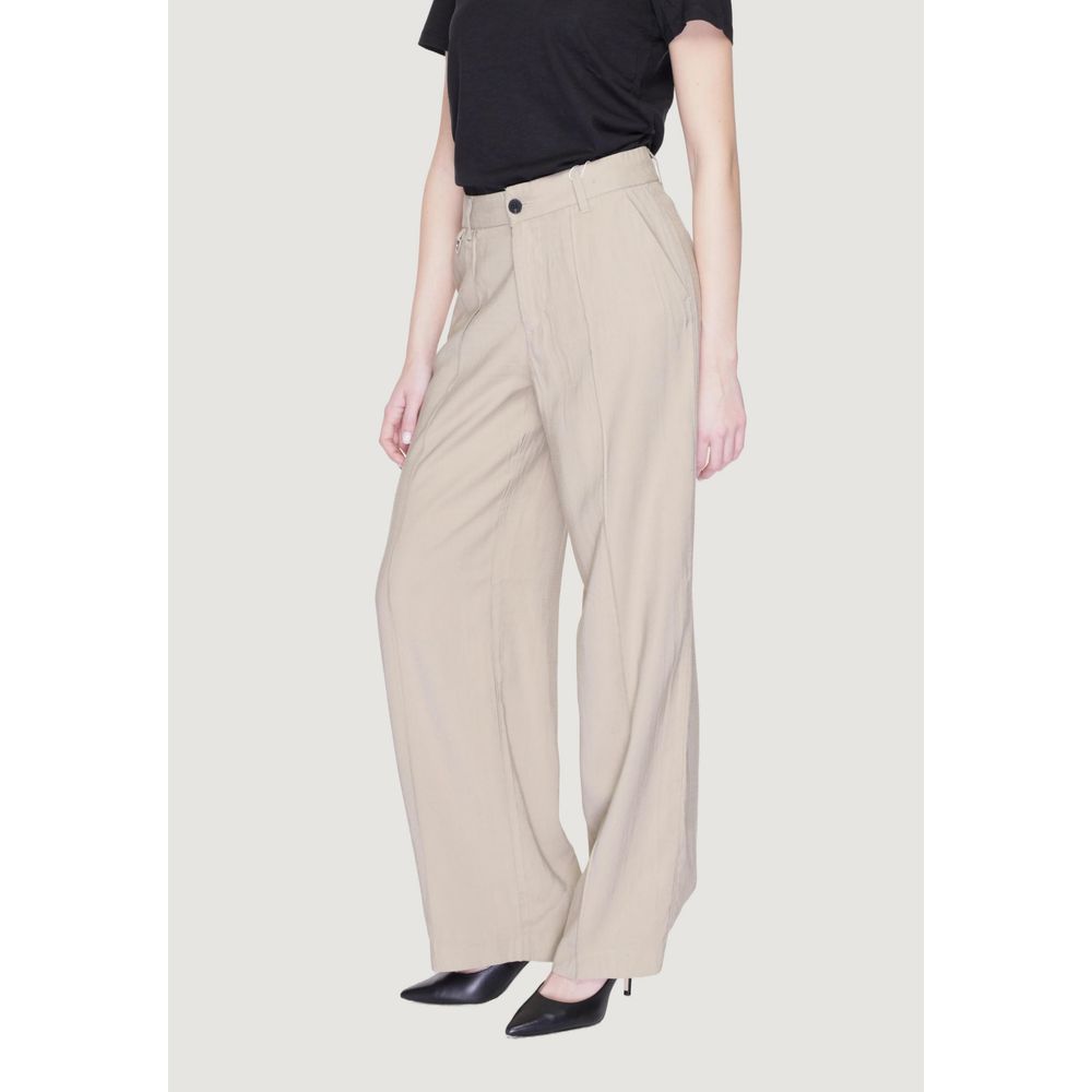 Only Beige Viscose Pant -   -  Only.