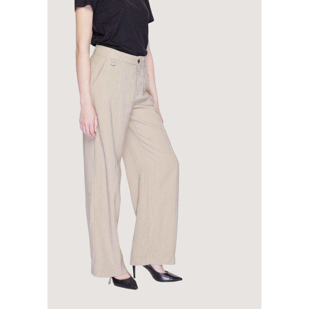 Only Beige Viscose Pant -   -  Only.
