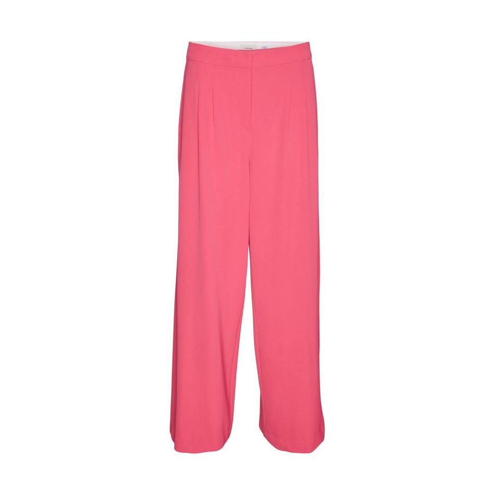 Vero Moda - Elegant Wide Leg Pleated Palazzo Trousers - Pink