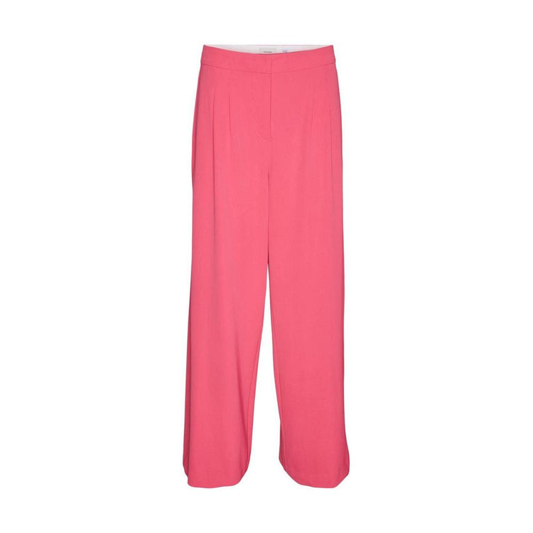 Vero Moda - Elegant Wide Leg Pleated Palazzo Trousers - Pink Vero Moda