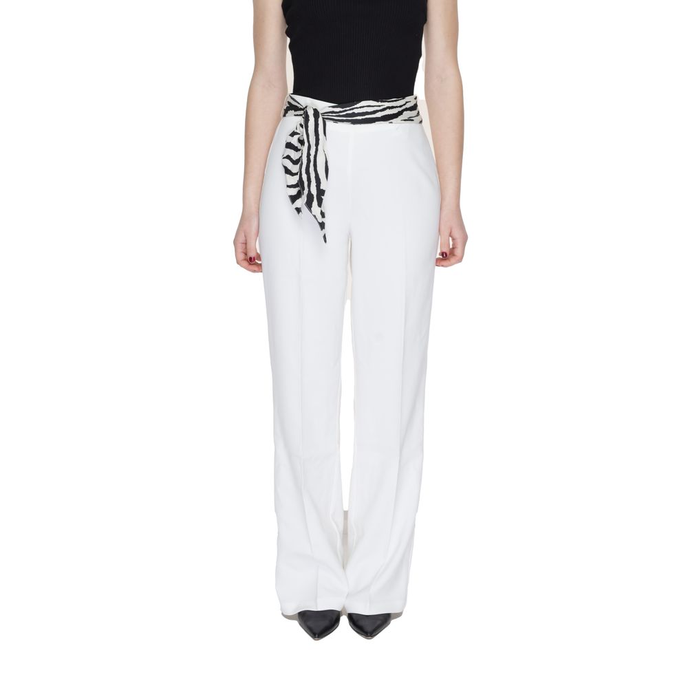 Only White Polyester Pant -   -  Only.