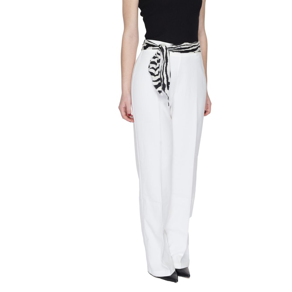Only White Polyester Pant -   -  Only.