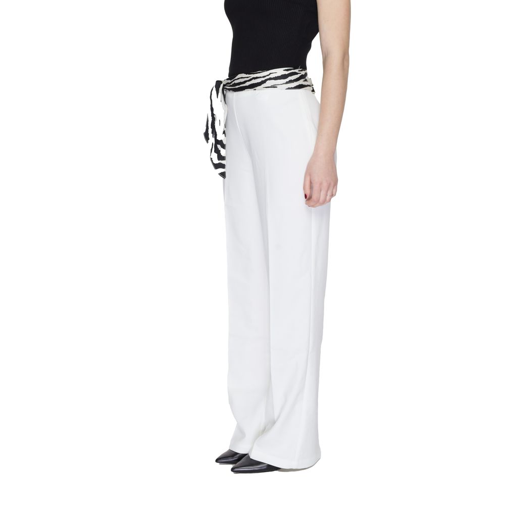 Only White Polyester Pant -   -  Only.