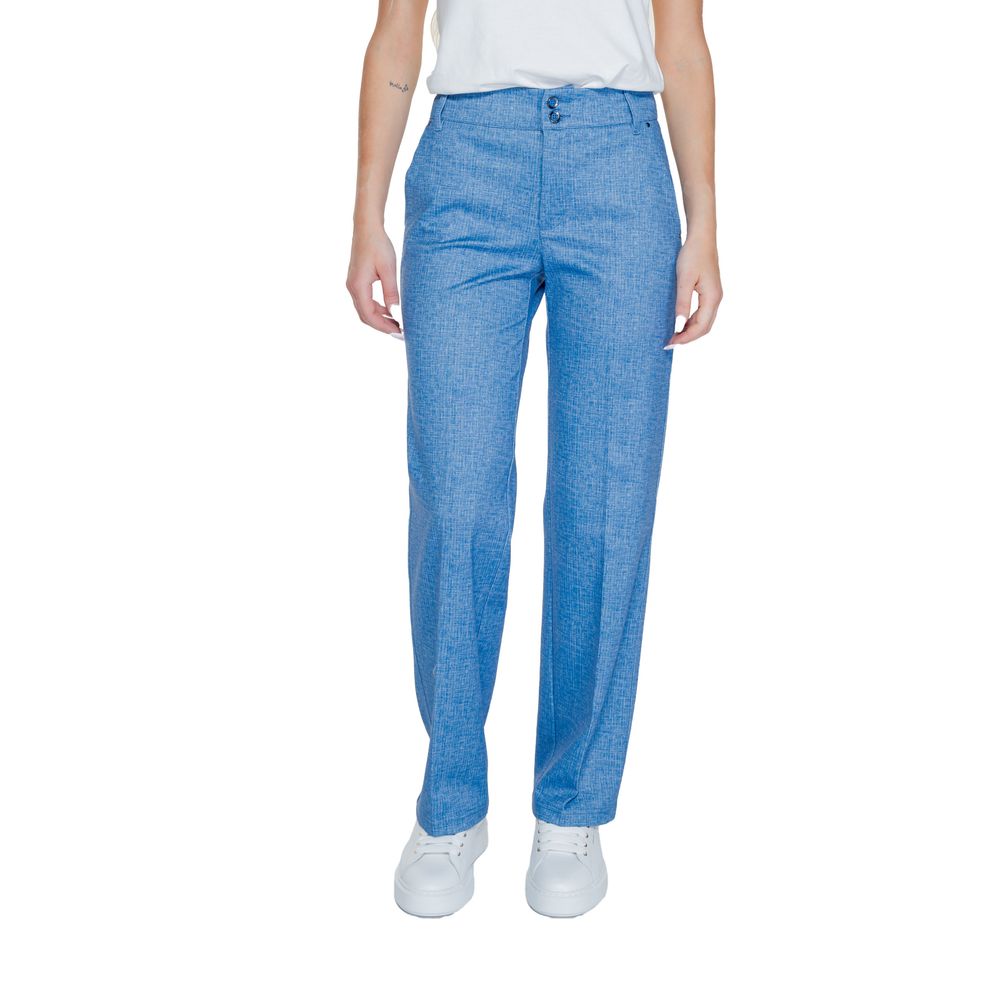 Street One - Contemporary Wide Leg Palazzo Trousers - Blue