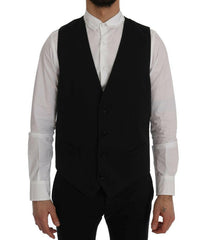 Dolce & Gabbana Black STAFF Cotton Vest -  Vests for Men Suits -  Dolce & Gabbana.