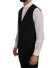 Dolce & Gabbana Black STAFF Cotton Vest -  Vests for Men Suits -  Dolce & Gabbana.