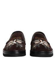 Dolce & Gabbana Brown Suede DG Family Slip On Flats Shoes -   -  Dolce & Gabbana.