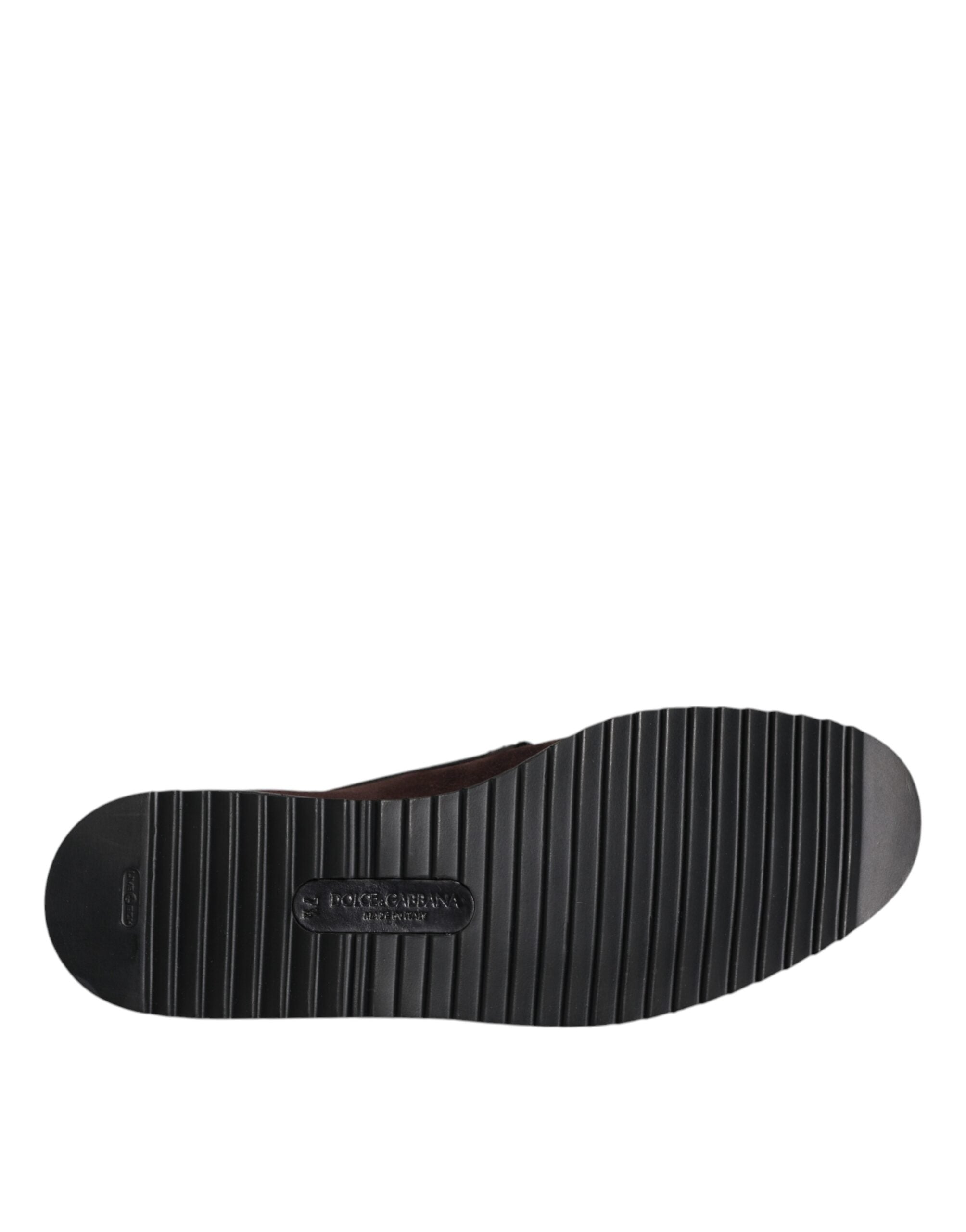 Dolce & Gabbana Brown Suede DG Family Slip On Flats Shoes -   -  Dolce & Gabbana.