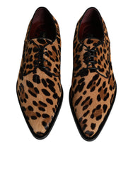 Dolce & Gabbana Brown Leopard Derby Formal Men Dress Shoes -   -  Dolce & Gabbana.