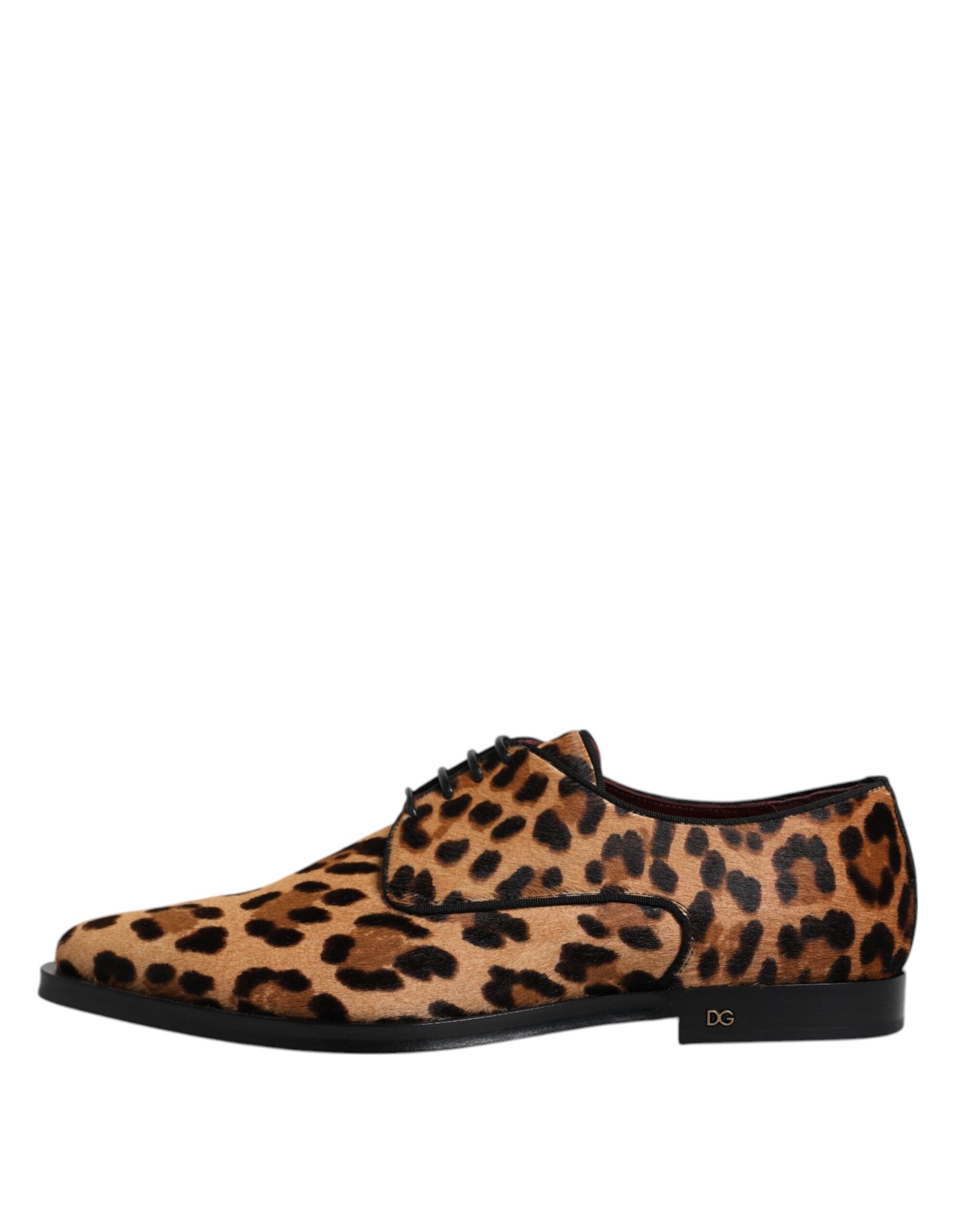 Dolce & Gabbana Brown Leopard Derby Formal Men Dress Shoes -   -  Dolce & Gabbana.