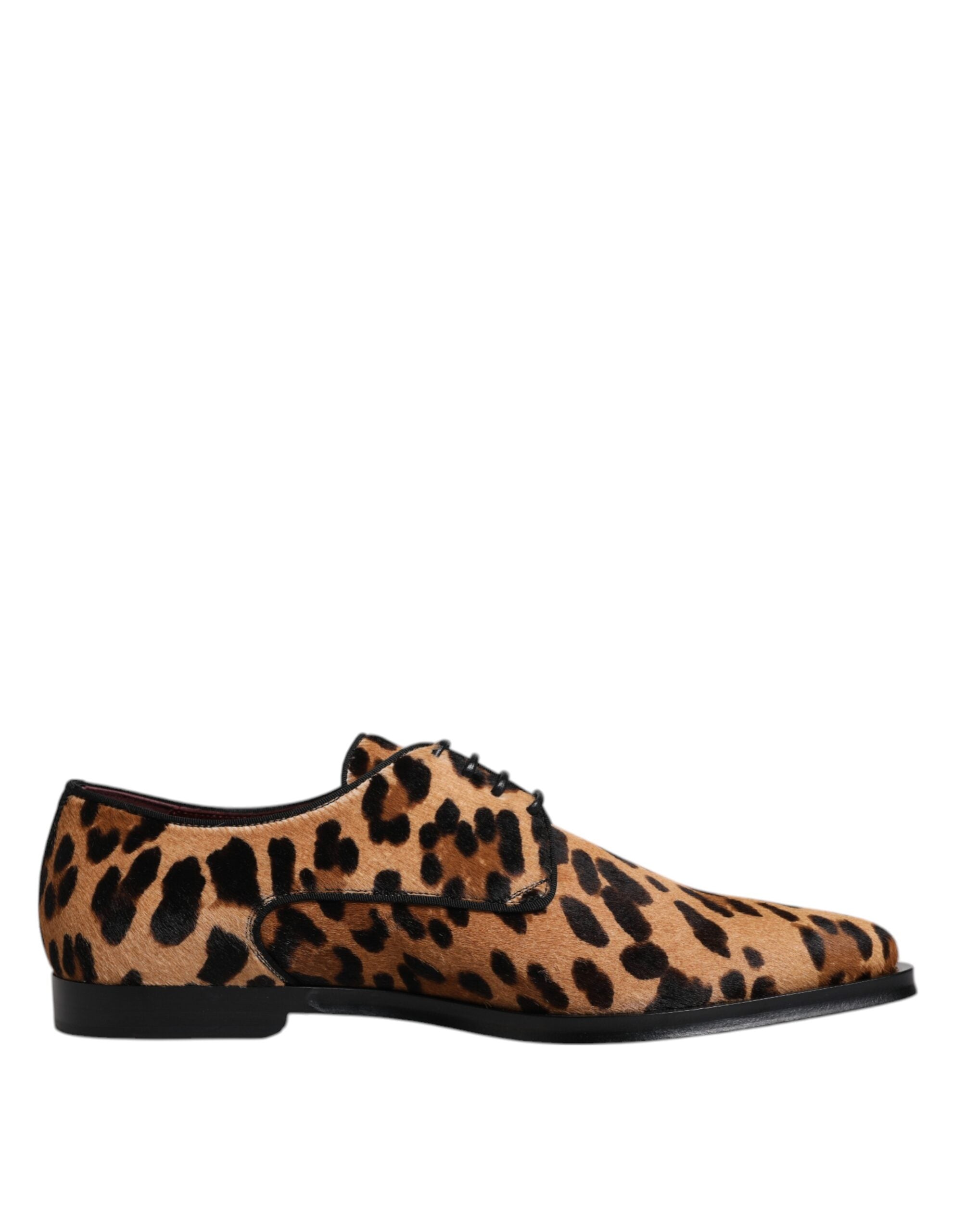 Dolce & Gabbana Brown Leopard Derby Formal Men Dress Shoes -   -  Dolce & Gabbana.