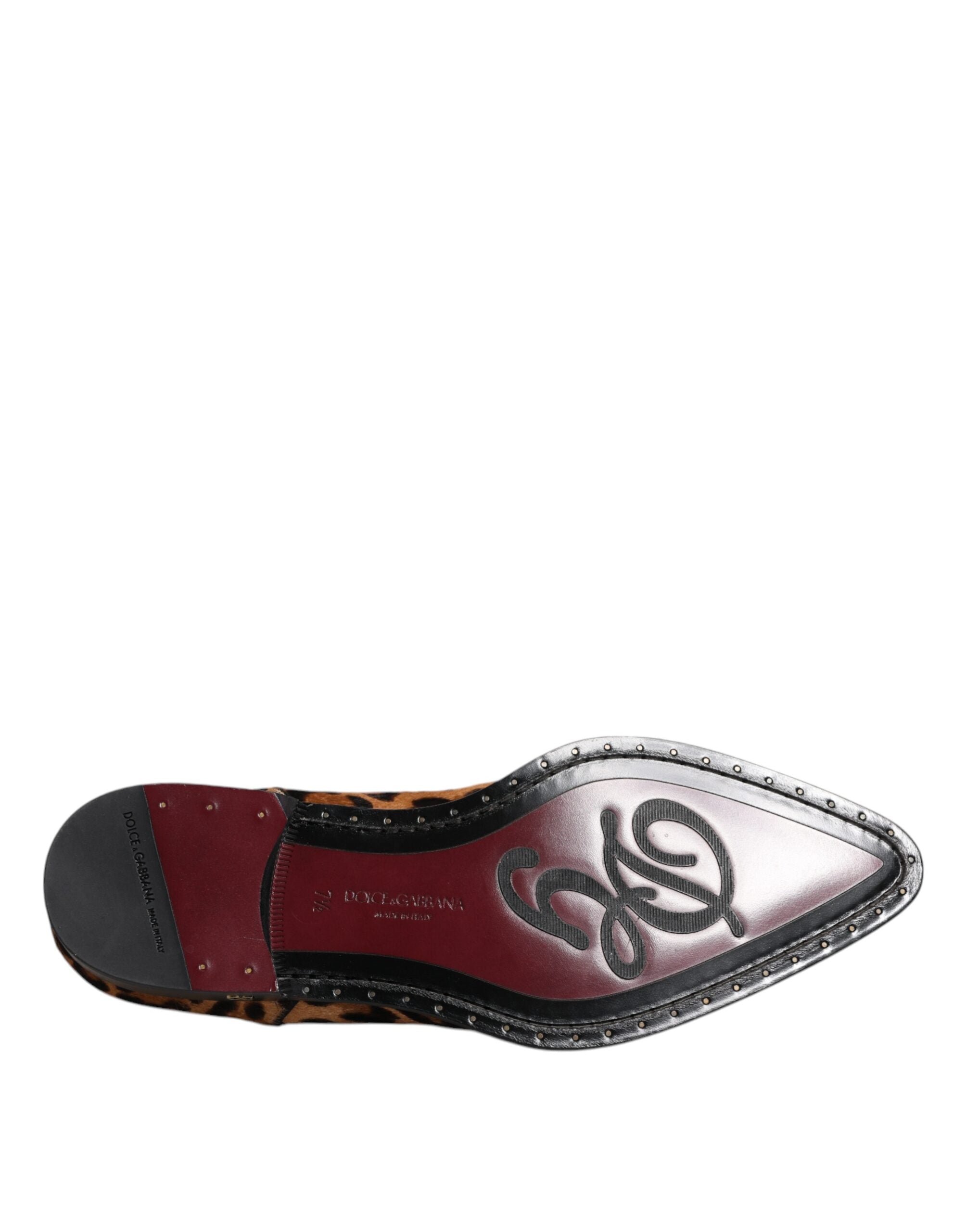 Dolce & Gabbana Brown Leopard Derby Formal Men Dress Shoes -   -  Dolce & Gabbana.