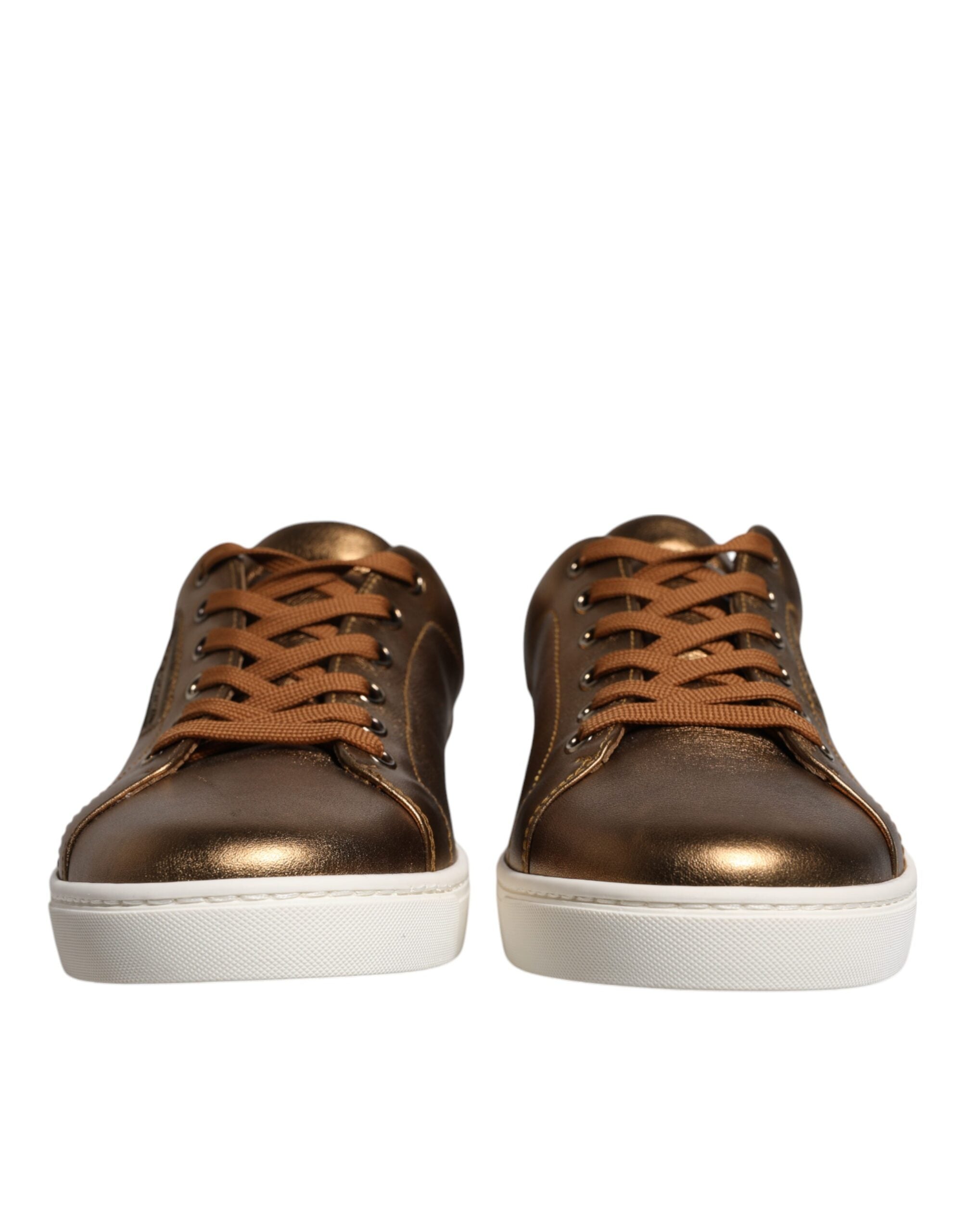 Dolce & Gabbana Gold Leather Logo London Men Sneaker Shoes -   -  Dolce & Gabbana.