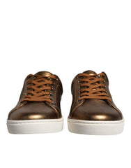 Dolce & Gabbana Gold Leather Logo London Men Sneaker Shoes -   -  Dolce & Gabbana.