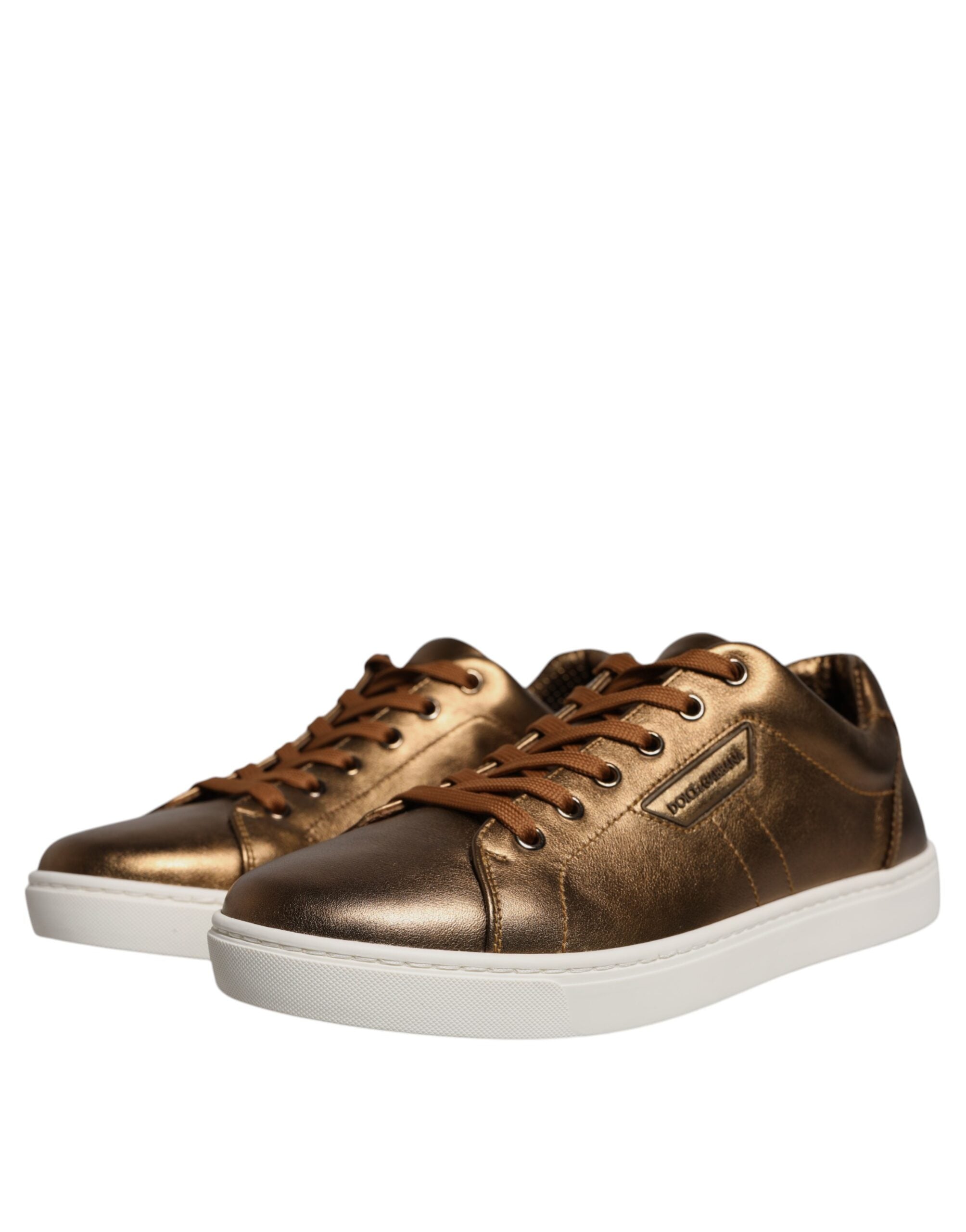 Dolce & Gabbana Gold Leather Logo London Men Sneaker Shoes -   -  Dolce & Gabbana.