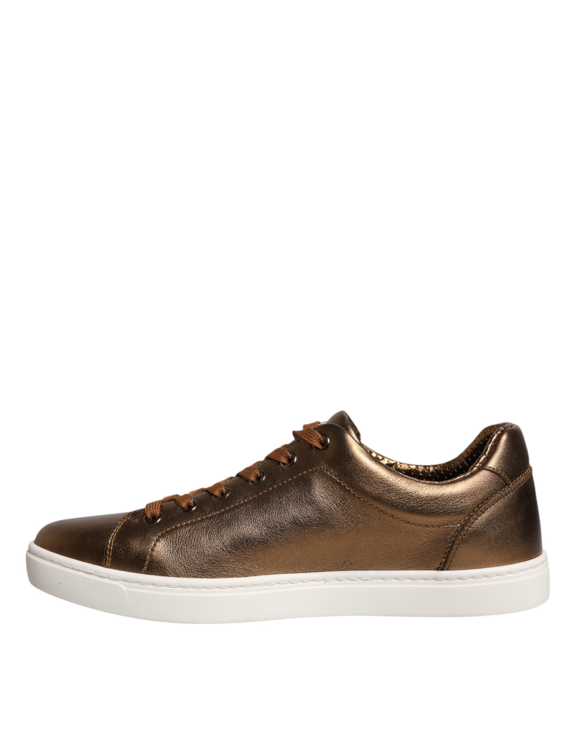 Dolce & Gabbana Gold Leather Logo London Men Sneaker Shoes -   -  Dolce & Gabbana.