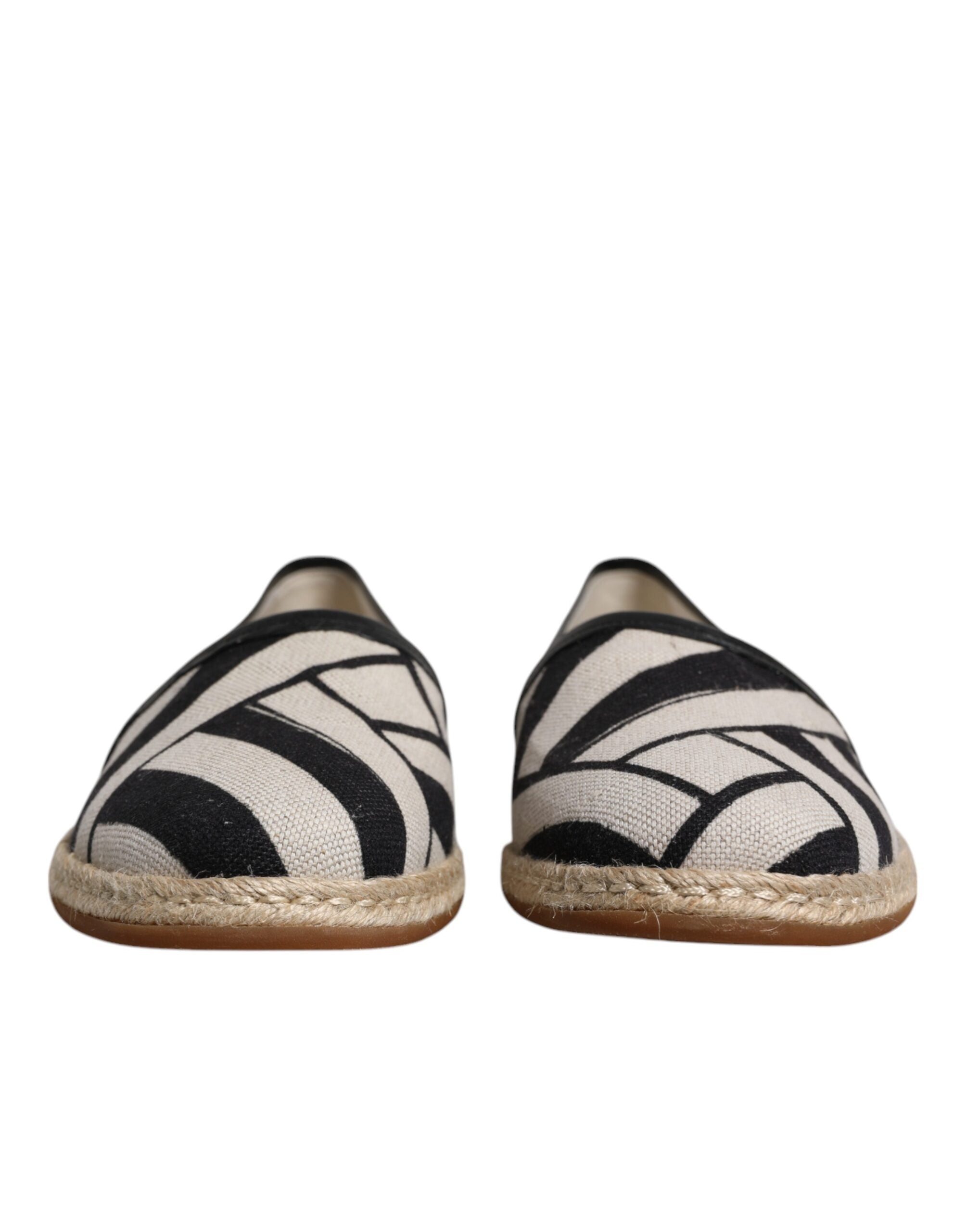 Dolce & Gabbana Black White Stripes Slip On Espadrille Shoes -   -  Dolce & Gabbana.