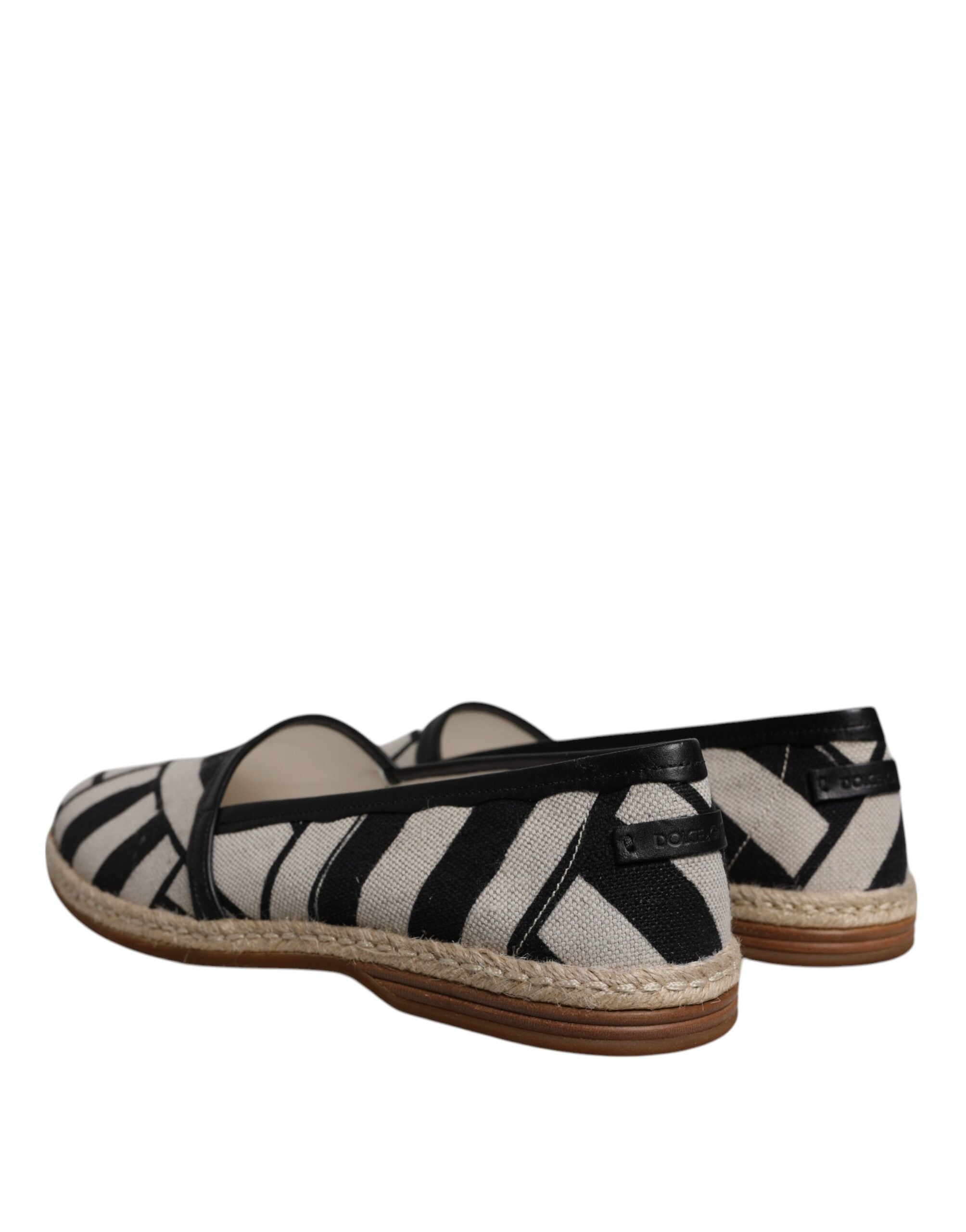 Dolce & Gabbana Black White Stripes Slip On Espadrille Shoes -   -  Dolce & Gabbana.