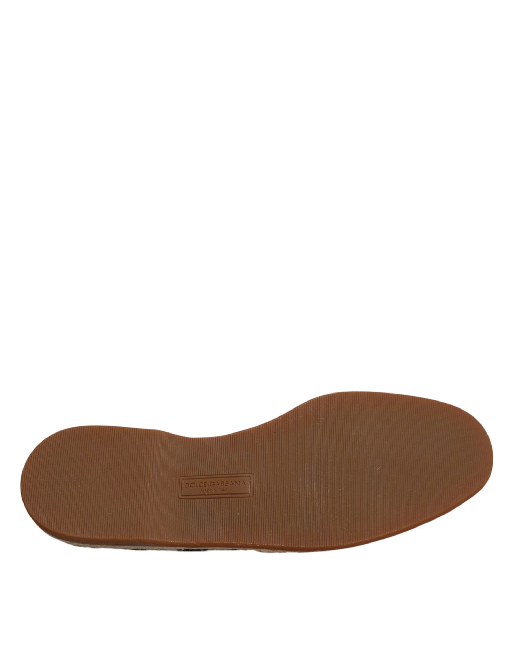 Dolce & Gabbana Black White Stripes Slip On Espadrille Shoes -   -  Dolce & Gabbana.
