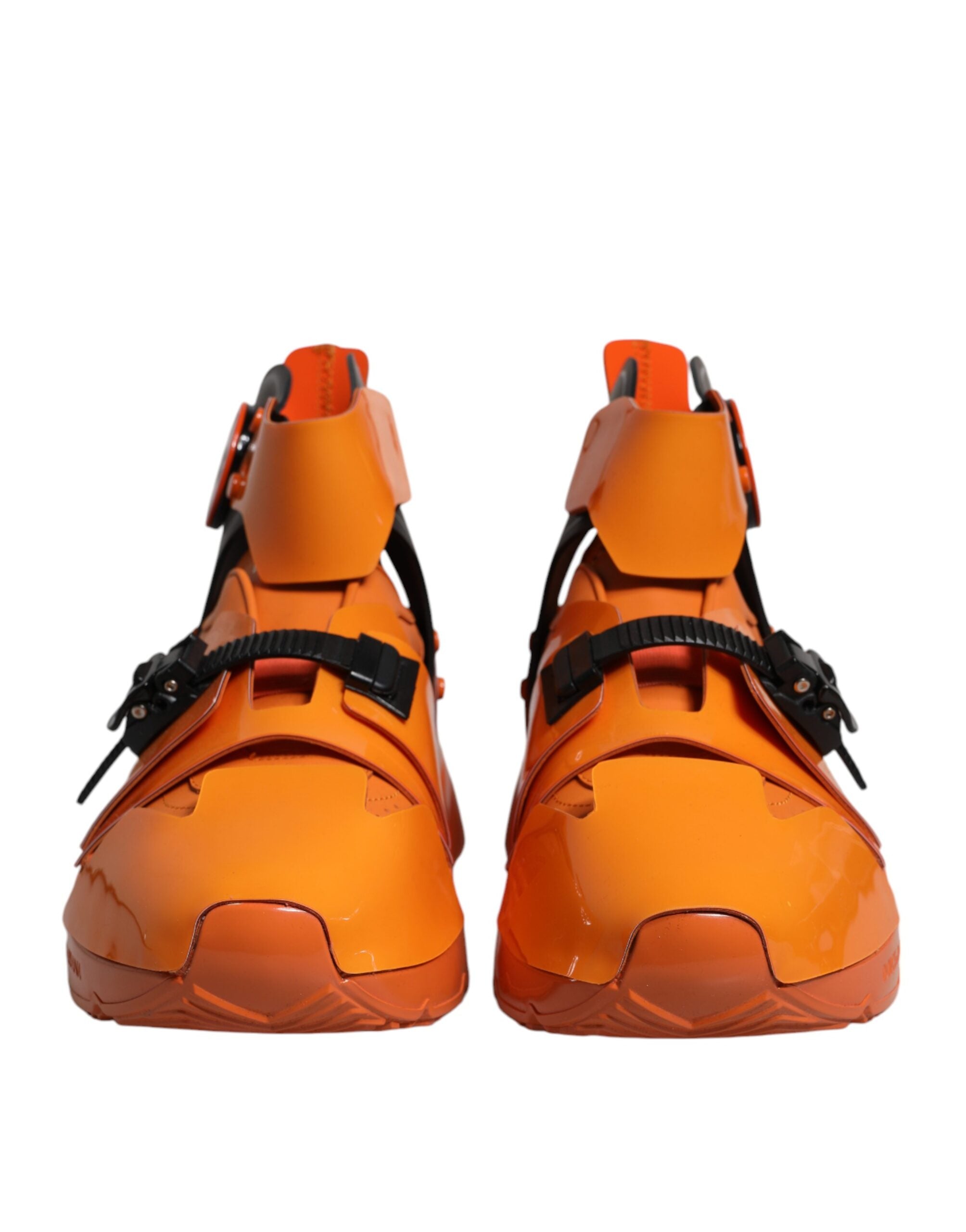 Dolce & Gabbana Orange Multi Panel Chunky High Top Sneakers Shoes -   -  Dolce & Gabbana.