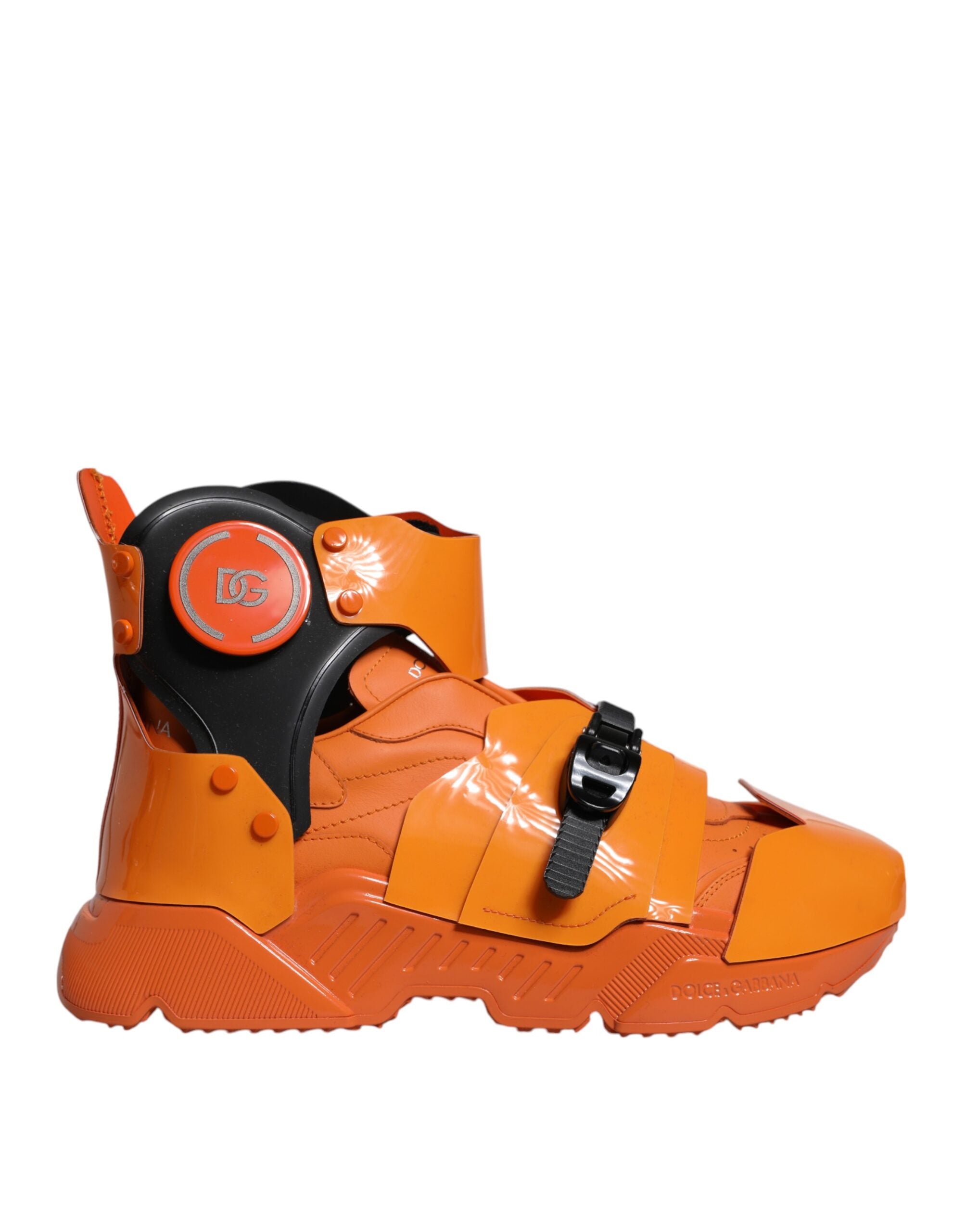 Dolce & Gabbana Orange Multi Panel Chunky High Top Sneakers Shoes -   -  Dolce & Gabbana.